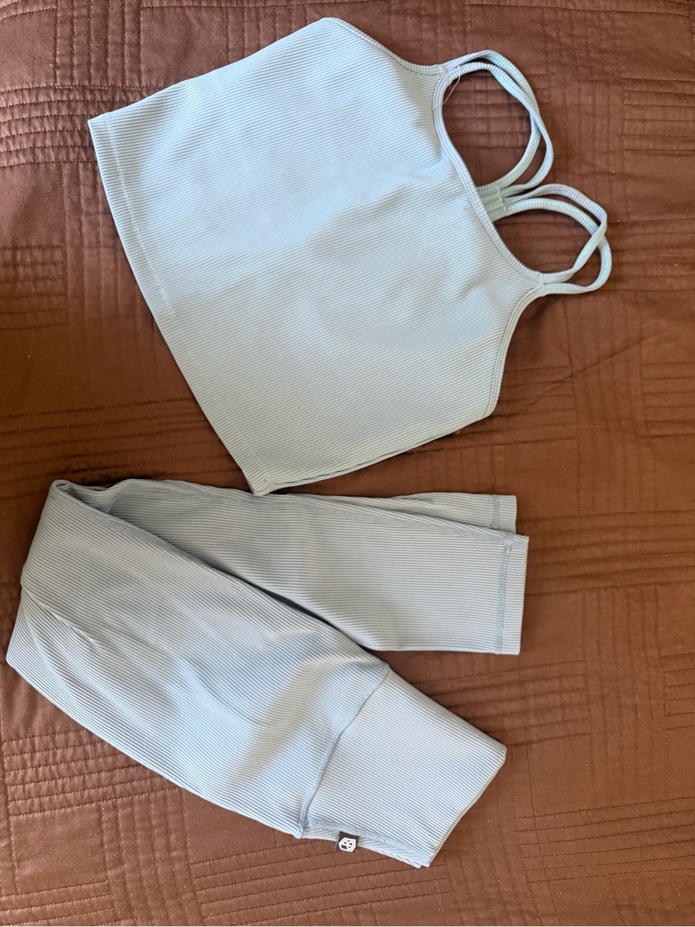Born Primitive Dusty Blue Ribbed Sports Set